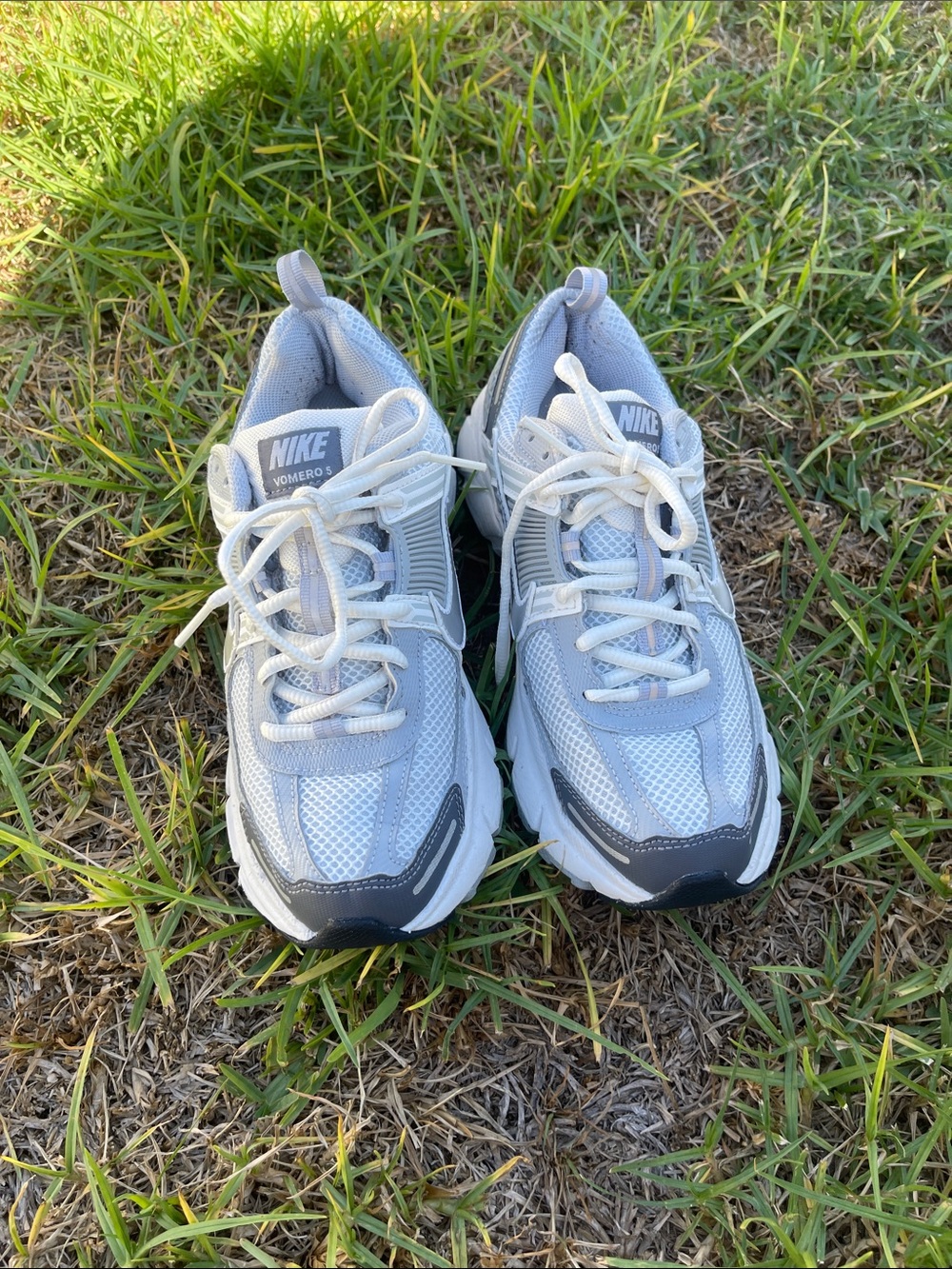 Nike Kids Gray and White Mesh Sneakers